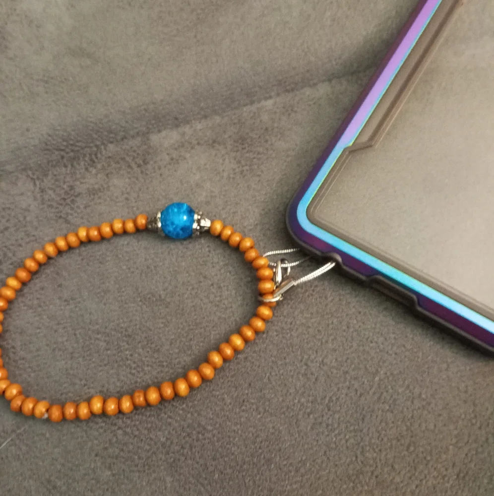 New phone strap charm wristlet beaded bracelet